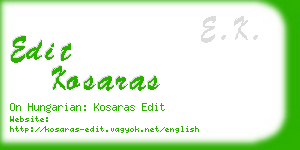 edit kosaras business card
